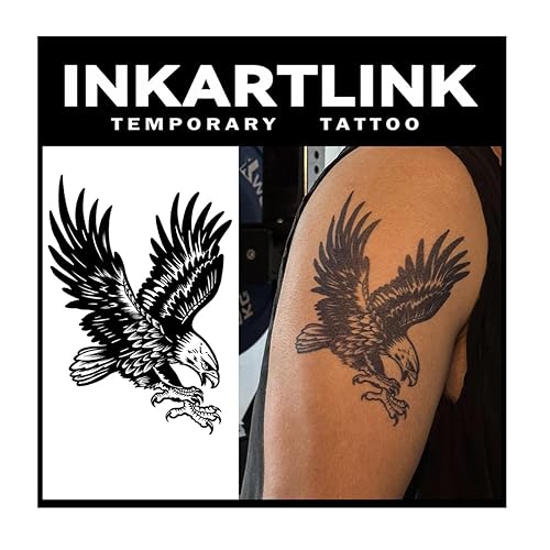 INKARTLINK Tattoo Tech, 2 hojas de tatuaje semipermanente extra grande, diseño de arte para adultos, dura 1-2 semanas, impermeable, aspecto