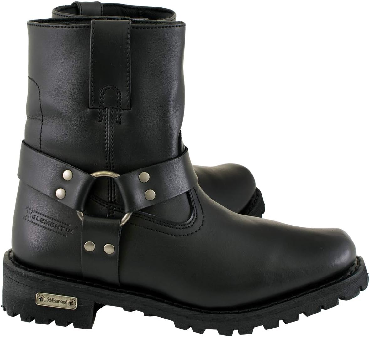 Xelement 2502 'Shorty' Women's Black Zipper Harness Motorcycle Leather Boots - 9.5 : Automotive