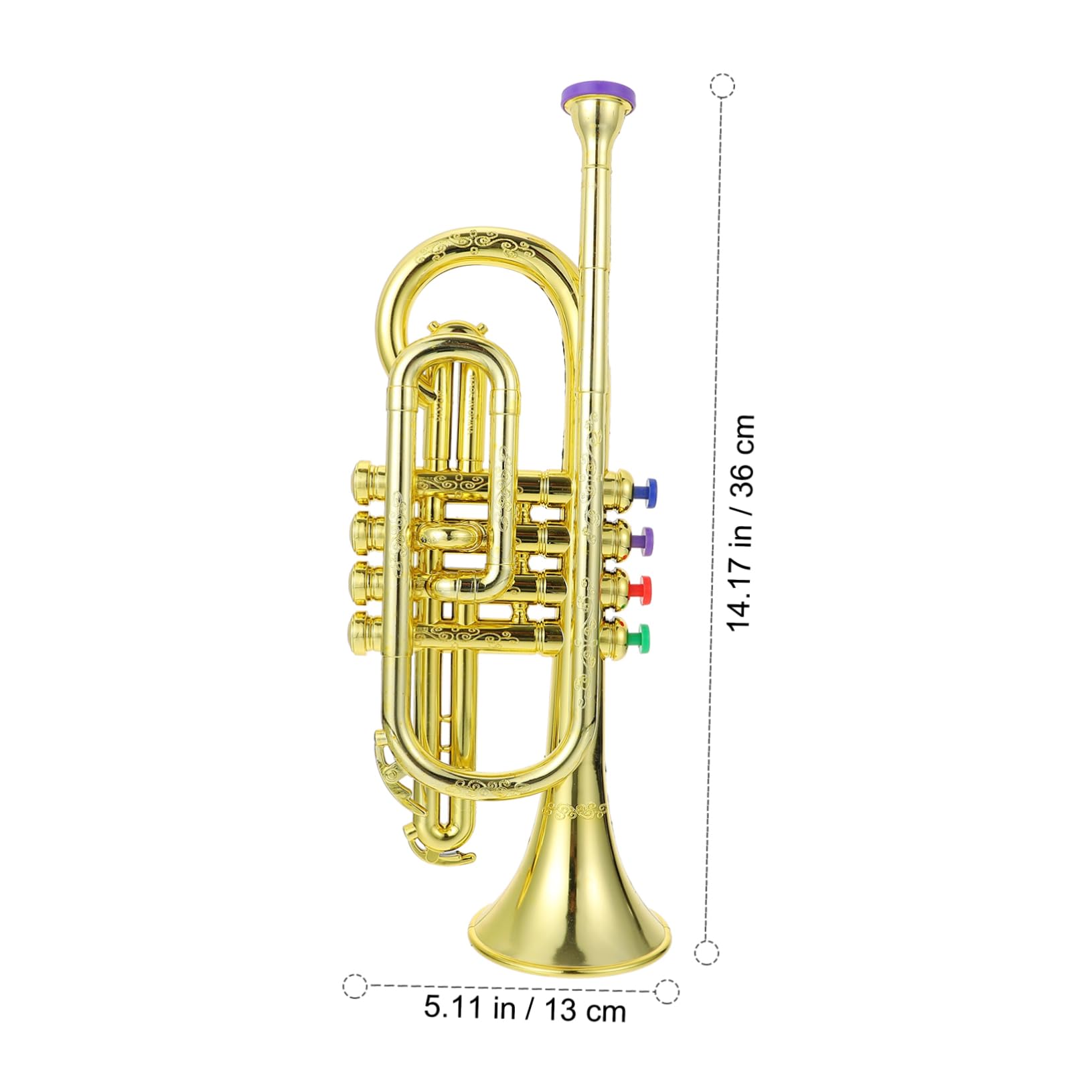 BRIGHTFUFU Four-Tone Trumpet Toy Portable Music Model Abs Plastic for Boys and Girls' Parties Performances