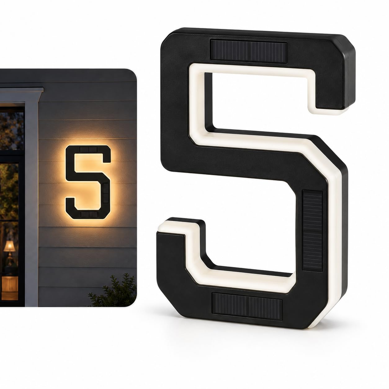 Solar Lighted House Numbers for Outside, Light Up Waterproof LED Address Numbers Signs for Houses(5)