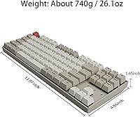 Vista 5 de Keychron K8 87 teclas Tenkeyless Layout inalámbrico Bluetooth teclado mecánico para juegos Mac, multitarea tipo C teclado de computadora con cable