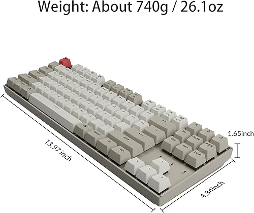 Miniatura 5 de Keychron K8 87 teclas Tenkeyless Layout inalámbrico Bluetooth teclado mecánico para juegos Mac, multitarea tipo C teclado de computadora con cable