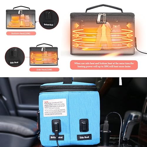 Miniatura 9 de Calentador portátil de toallitas para coche USB con pantalla digital, 5 V10 W, bolsa de calefacción con termostato de toallitas para bebé,