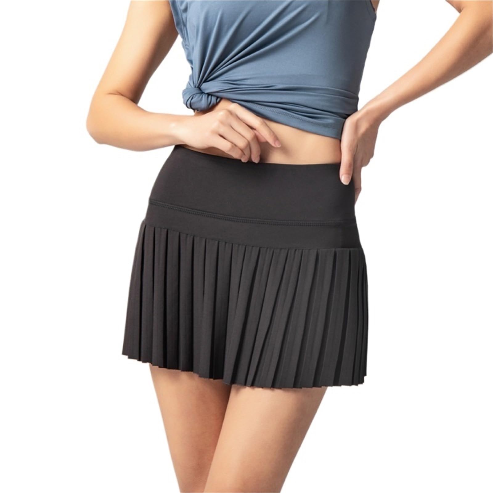Faldas Plisadas Deportivas de Verano for Mujer, antiexposición, for Golf, Tenis, Fitness, Cintura Alta, elásticas, for Correr, con Bolsillo para Correr y Hacer Ejercicio Físico