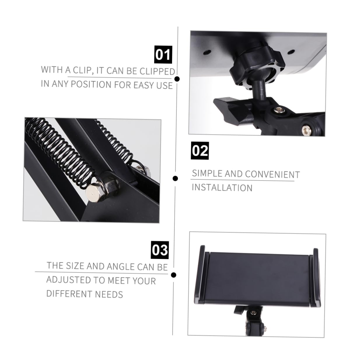 Artibetter Braccio Articolato per Tablet e Telefono da Scrivania, Supporto Pieghevole in Ferro e Plastica Clip, Facile da Installare per Uso Quotidiano