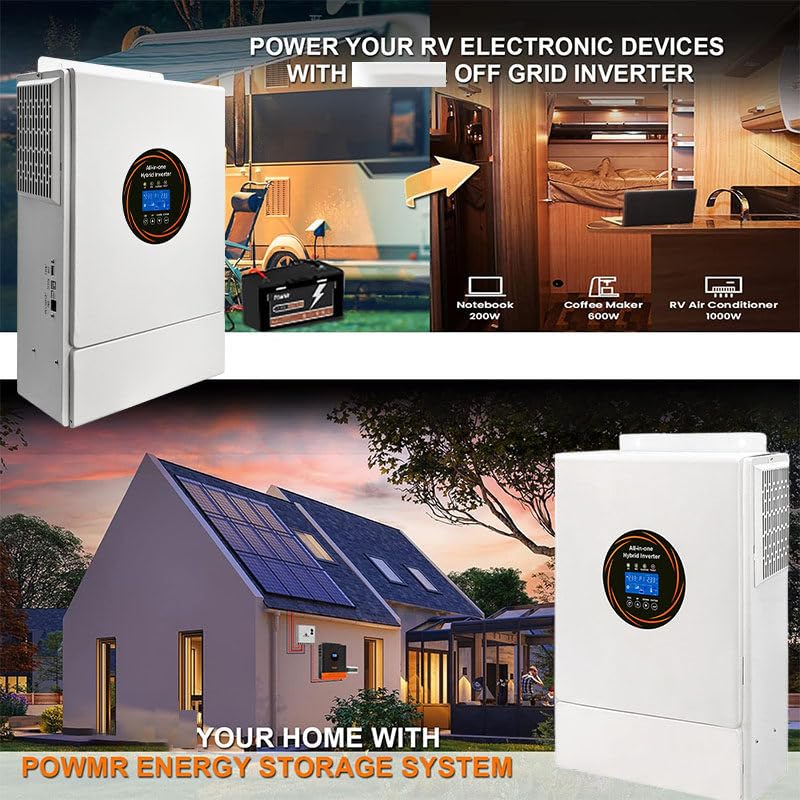 Inverter Solare Ibrido da 5500 W, Inverter a Onda sinusoidale Pura Fuori Rete da 48 V, 110 V-230 V, con Regolazione della Carica Solare MPPT da 120 A, Supporto Parallelo,220V/240V