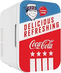 Cooluli Mini Geladeira Retro Coca-Cola para Quarto - Carro, Escritório e Dormitório da Faculdade - 10L/12 Lata Pequena Geladeira - Refrigerador Portátil AC/DC 12V e Aquecedor para Comida, Bebidas e Cuidados com a Pele (Coca, Vintage)