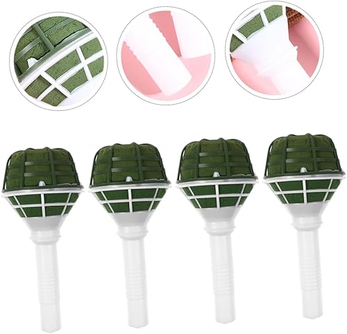 Miniatura 3 de 4 soportes para ramo de novia para flores reales, mango de boda, soporte floral para arreglo de ramo, tapa verde arcilla verde