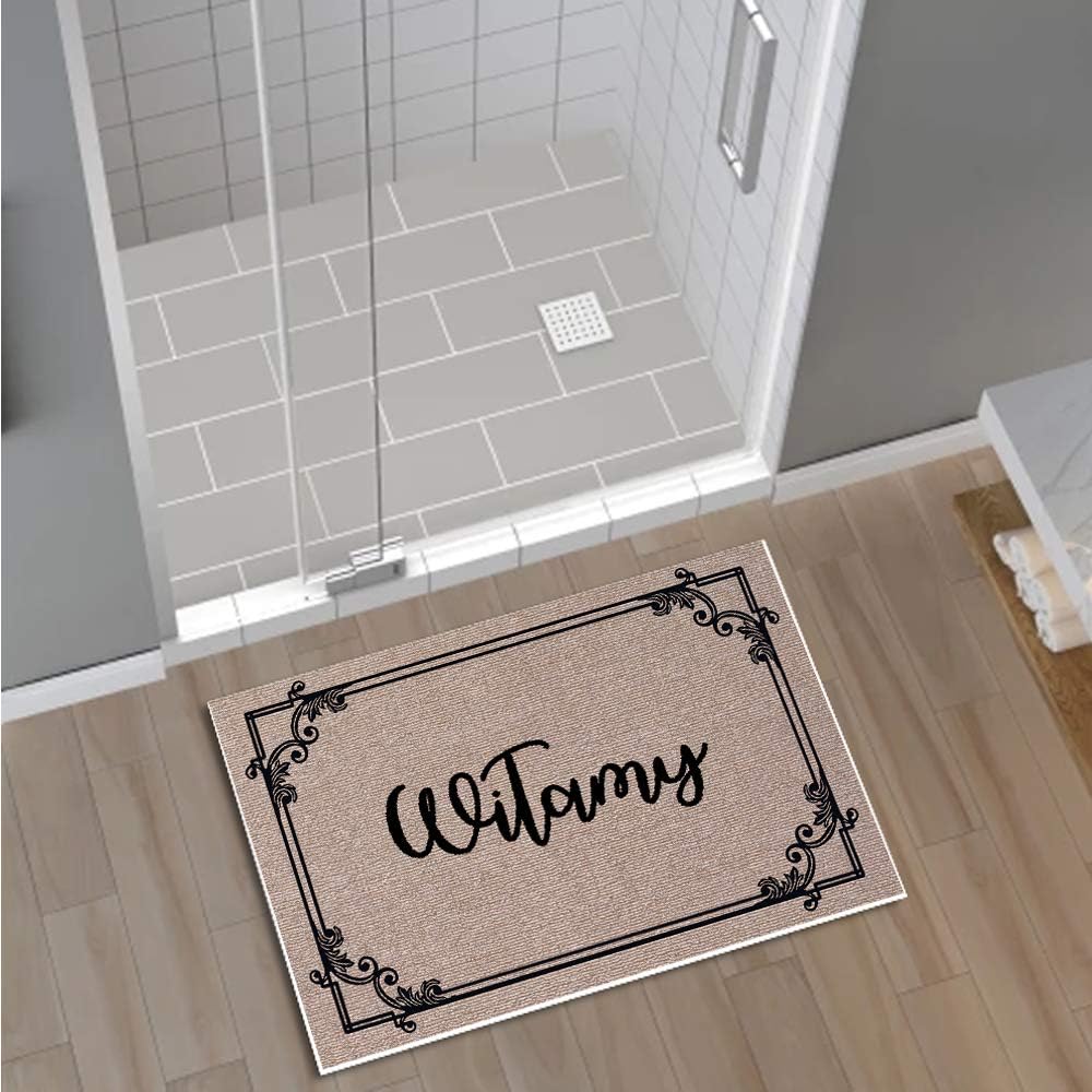 Jackey&Smith Welcome Mat Witamy Door Mat Funny Doormat Entrance Floor Mat Rug Non Slip Balcony Mat Felt Fabric 30 inch X 18 inch