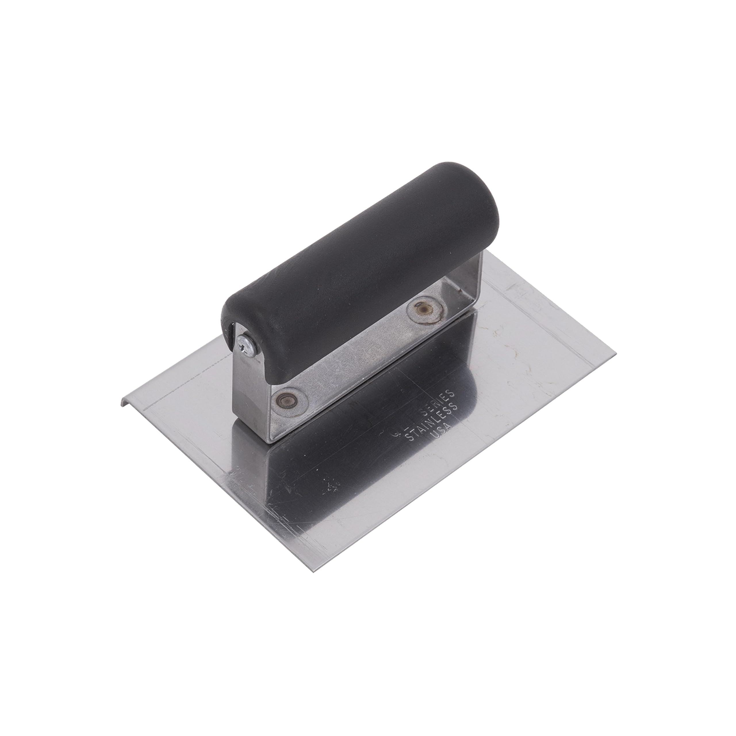 Cazzuola per bordi Marshalltown in acciaio inossidabile con manico in plastica, prevede l'arrotondamento al calcestruzzo, raggio: 3 mm, labbro: 6 mm, dimensioni: 152x76 mm.