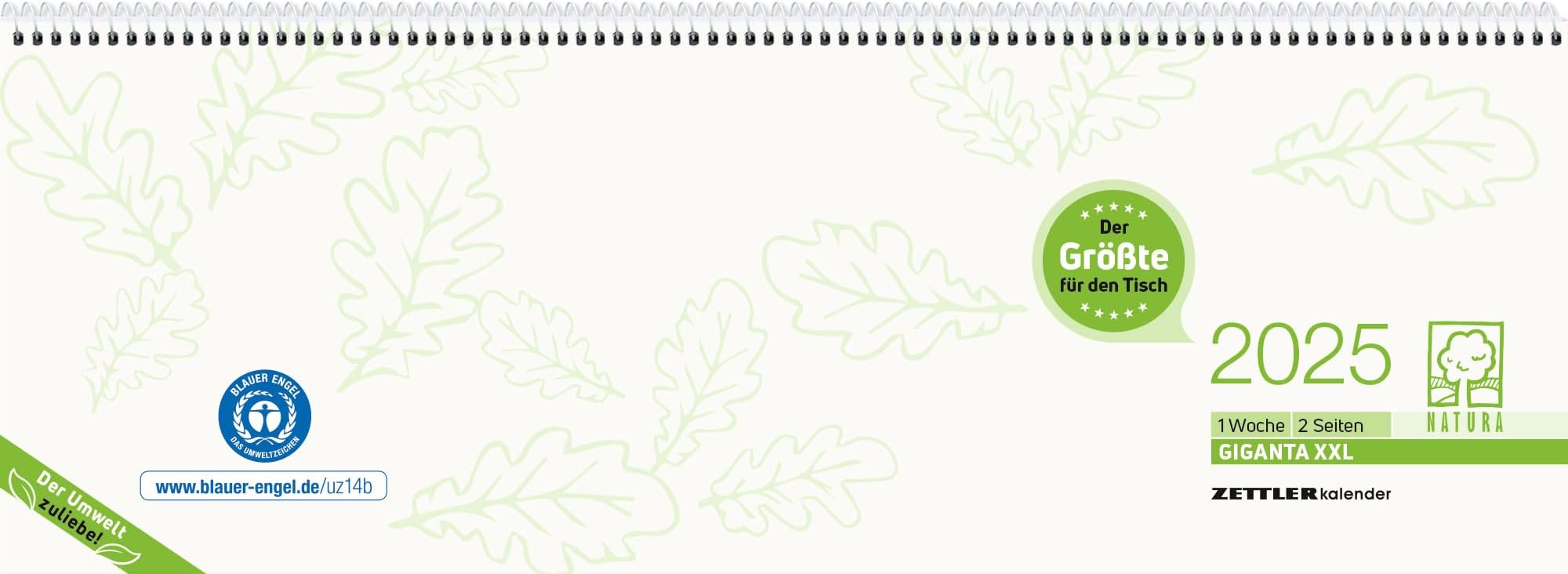 Zettler Tisch-Querkalender Papyrus 2025 - Übersichtlicher Bürokalender Mit Monatsübersicht