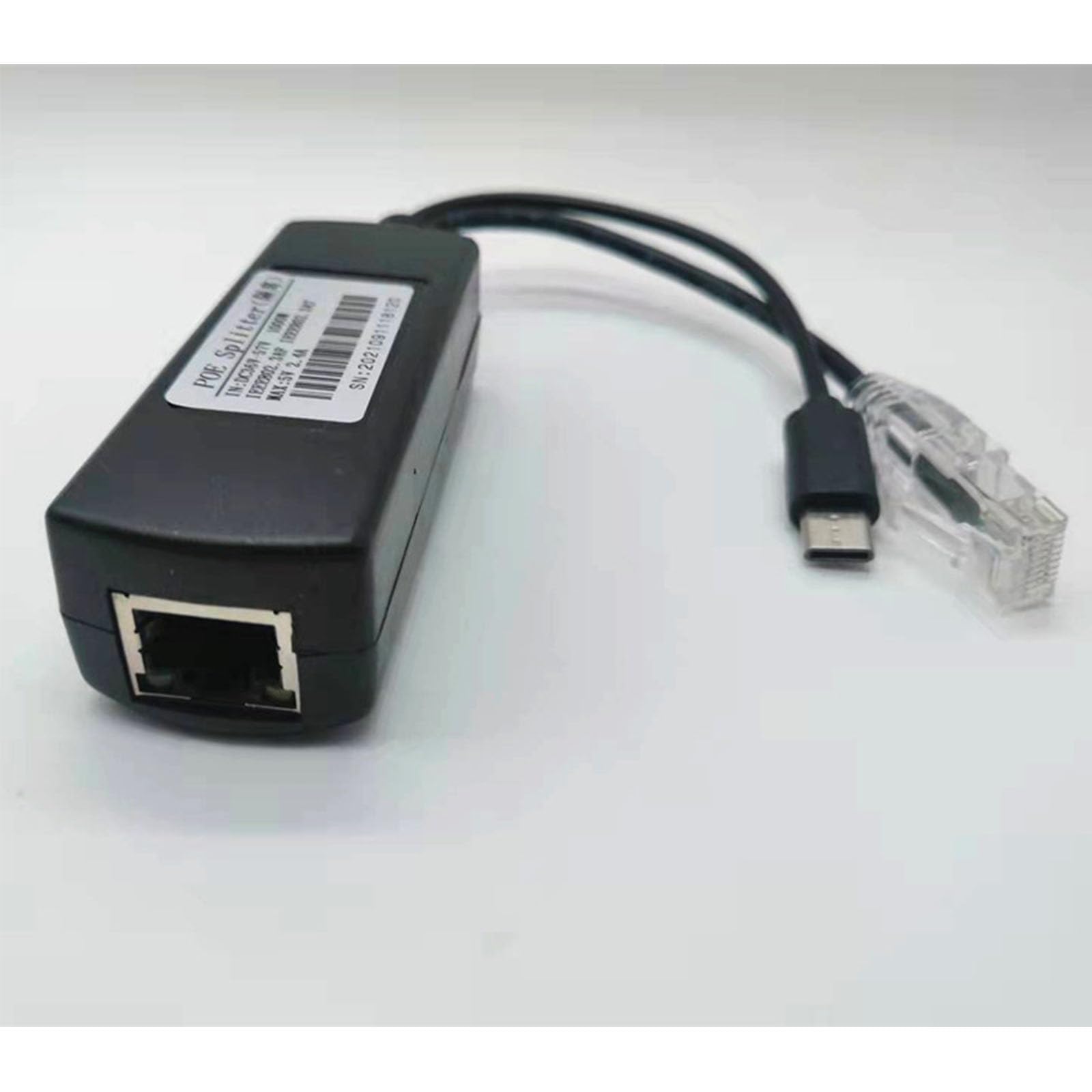 Gigabit PoE Splitter Active PoE Splitter 48V to 5V 1000m Power Over Ethernets Type-C / DC5521/ USB