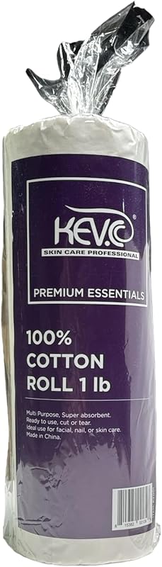 KEV.C SKIN CARE PROFESSIONAL Rolo de Algodão 100% Algodão 454 g para Estética, 1 unidade