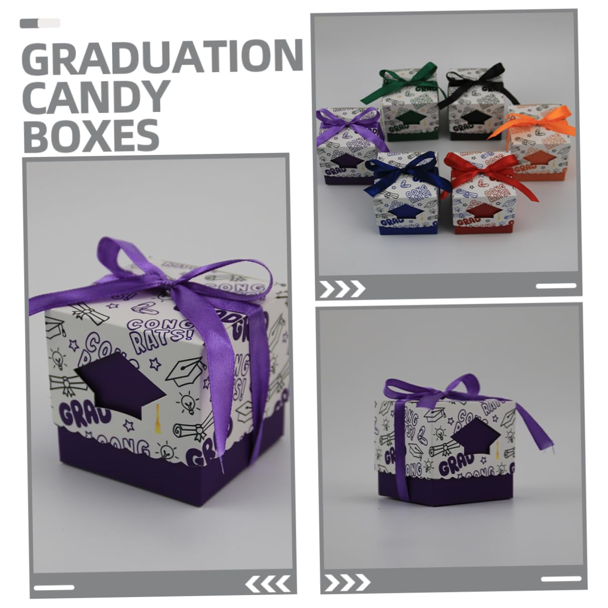 IMIKEYA 50stücke Süßigkeitenboxen aus Papier für Schulabschluss Praktische Gastgeschenkboxen Kleine Geschenkboxen als Tischdeko für Abschlussfeiern