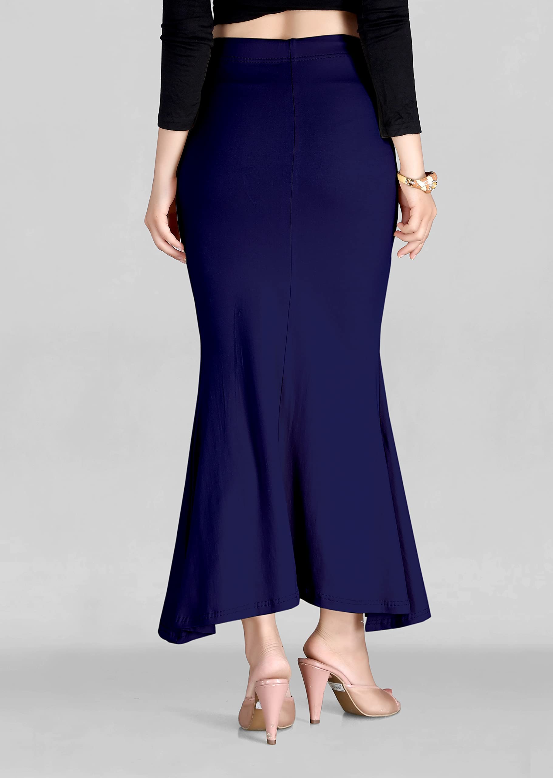 SCUBE DESIGNS Flare Saree Shapewear Petticoat for Women, Cotton Blended Shape Wear for Saree (XL, Blue) 2