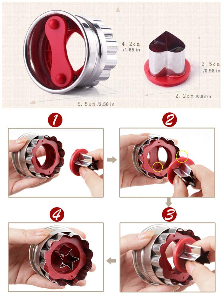 Emporte-Pièces Linzer 8 Formes - Tarte Remplie Confiture Coeur Etoile Fleur - Acier Inoxydable