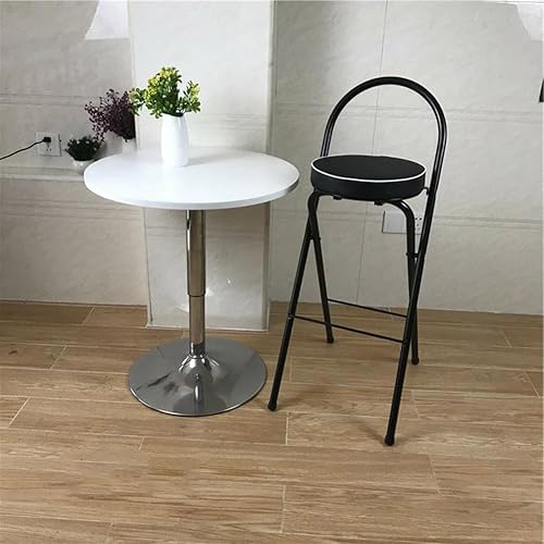 Miniatura 9 de Taburete plegable para desayuno, 262830 pulgadas, silla alta plegable con asiento acolchado, taburete redondo portátil con respaldo, taburete