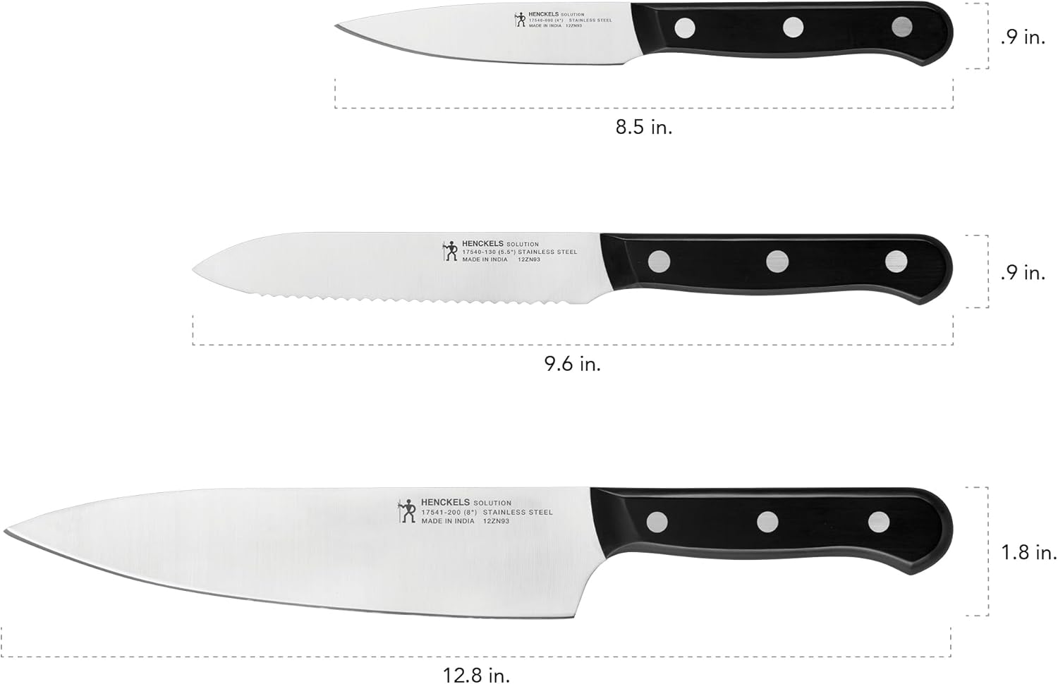 HENCKELS Solution 3-pc Starter Knife Set - Image 2