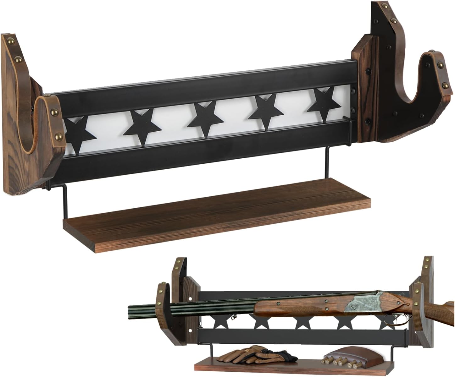 Amazon.com: VIEWAY Wall Mounted Gun Rack Single Rifle Horizontal Hanger ...