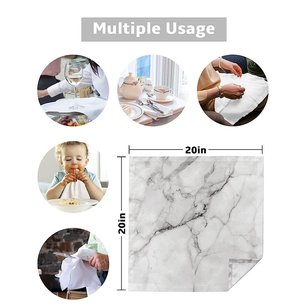 Zestaw serwetek z tkaniny marmurowej Świąteczny bankiet Ręcznik kuchenny Serwetki stołowe / 6 sztuk / 50 * 50 cm