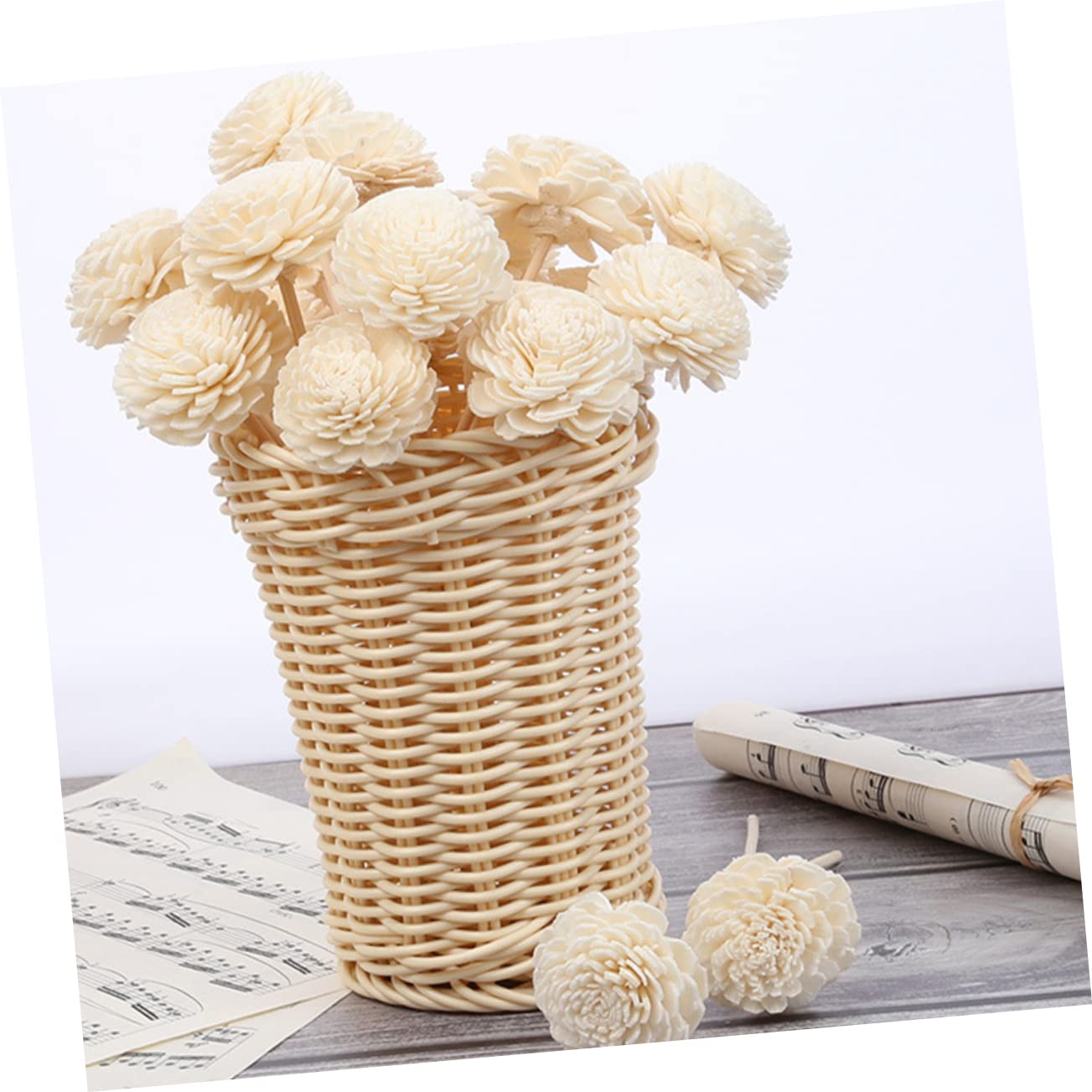 Amosfun 40stücke Rattan Aromastäbchen Für Ätherische Öle Duftstäbchen Raumdeko Und Aromatherapie Ersatz Für Diffuser Stilvolle Blüten-Designs Für Entspannende