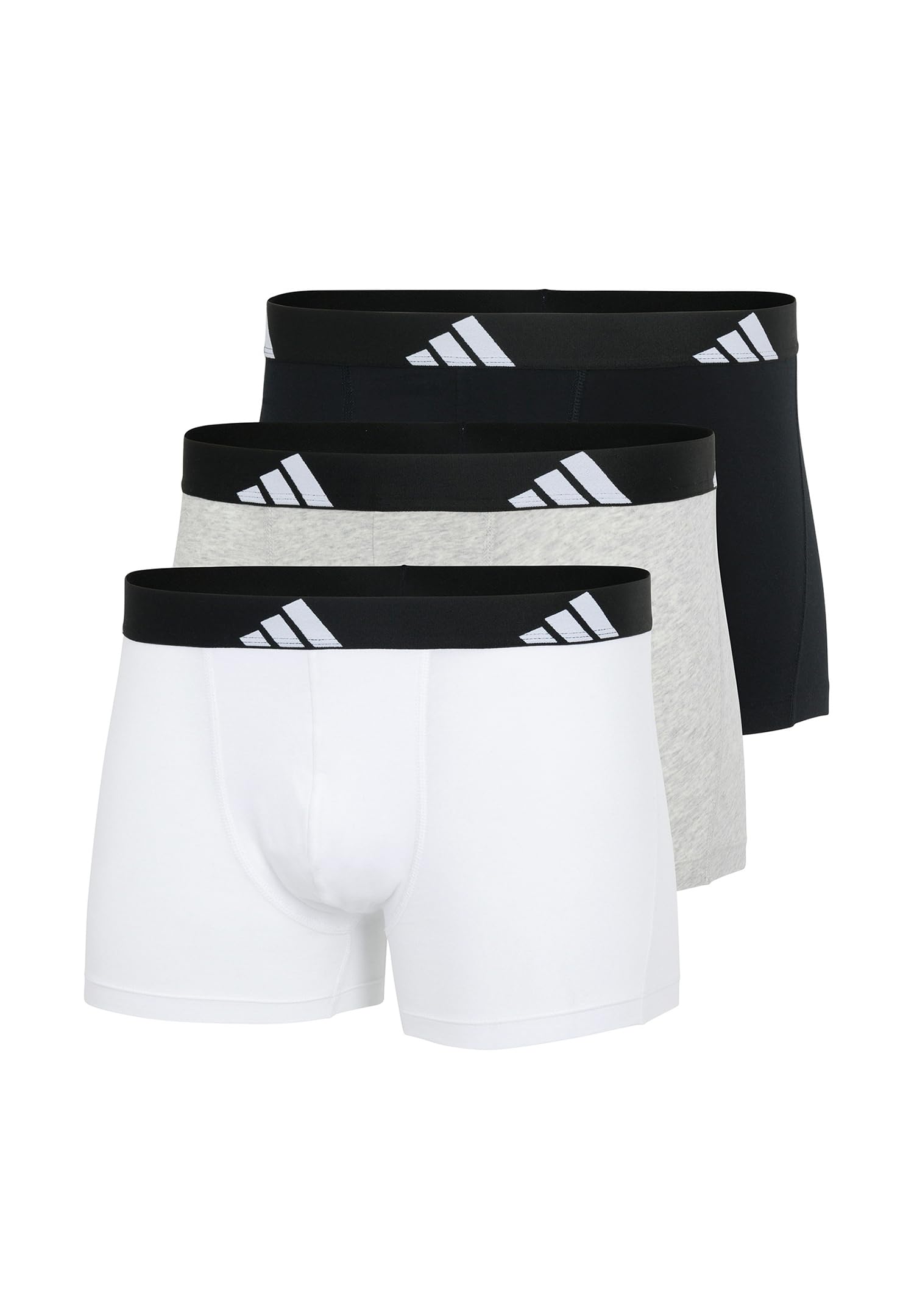 adidas Trunk (3PK) - Active Flex Cotton - Comfortable Underwear, 917 Assorted, L