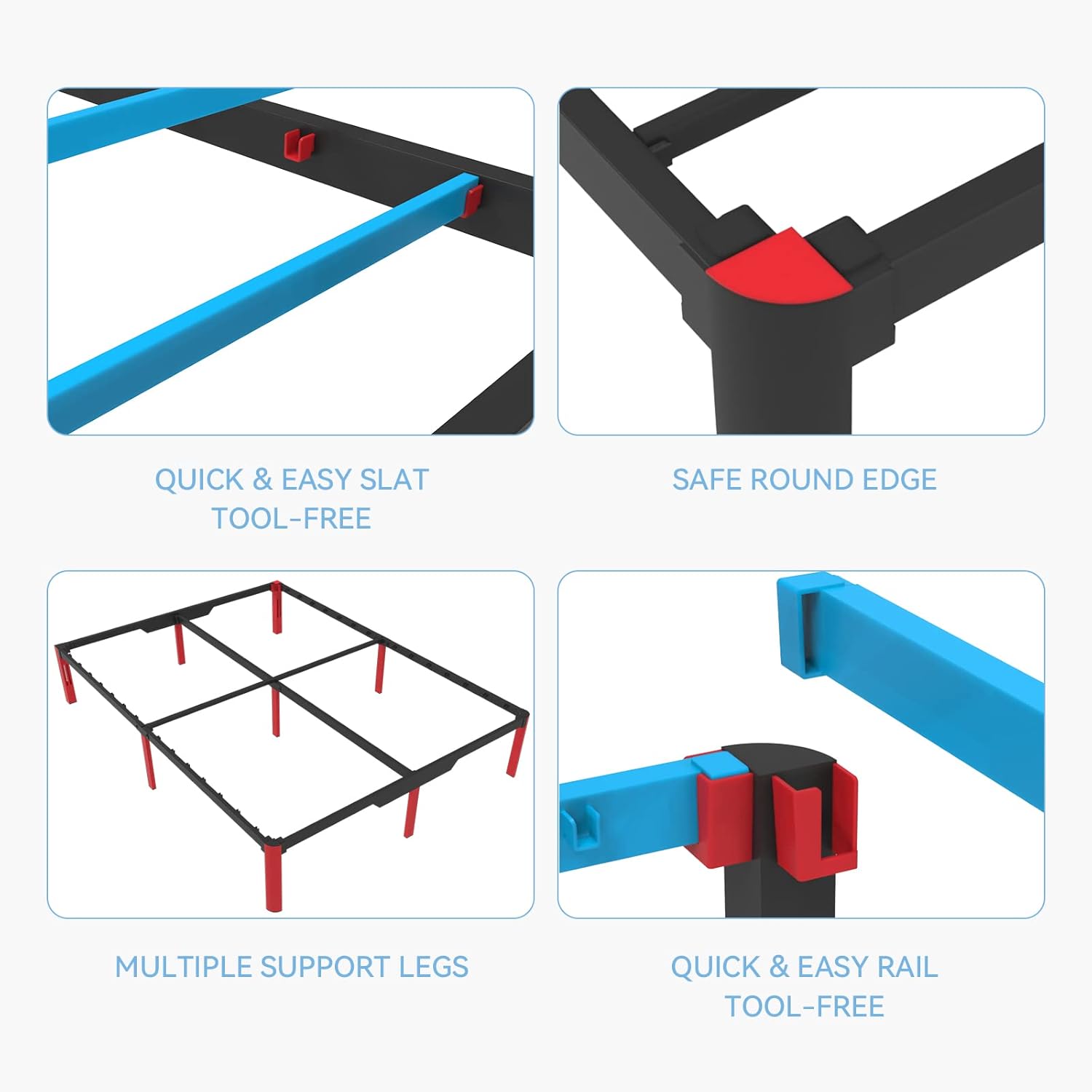 Vyfipt 14" Twin Metal Platform Bed Frame No Box Spring Needed,Heavy Duty Tall Metal Platform with Large Storage Space and Steel Slat Support,Easy Assembly,Noise Free, Black