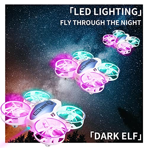 RiskOrb-LED-Mini-Drone-for-Kids360-Rotation3D-Flips3-SpeedsOne-key-StartLandXmas-Toys-Gifts-for-BoysGirlsRC-Quadcopter2-Batteries