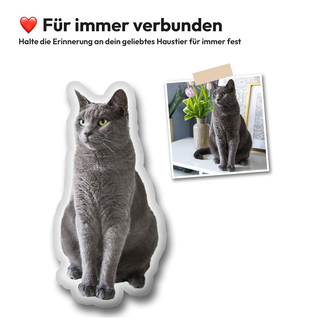 Personalisiertes Formkissen mit Foto – 3D Fotokissen Hund, Katze, Gesicht u.v.m. – Flauschiges Kissen in 6 Größen – Einzigartige Geschenkidee (25cm)