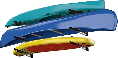 Koova Organizador de pared de garaje para almacenamiento de barcos, estantes de kayak acolchados suaves para almacenamiento al aire libre,