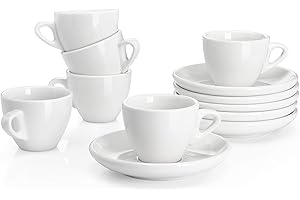 Authentic Cuban Espresso Cups: Sweese 6-Piece Porcelain Serving Set