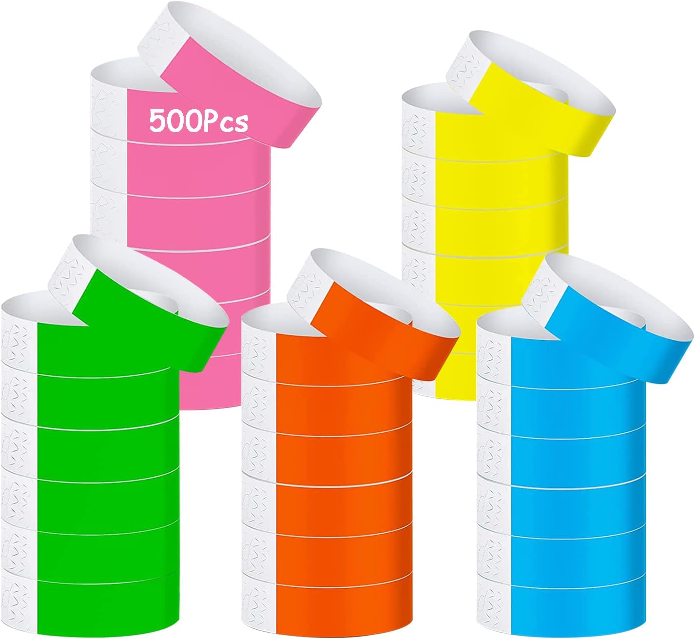 500Pcs Wristbands for Events, Waterproof Tear Resistant
