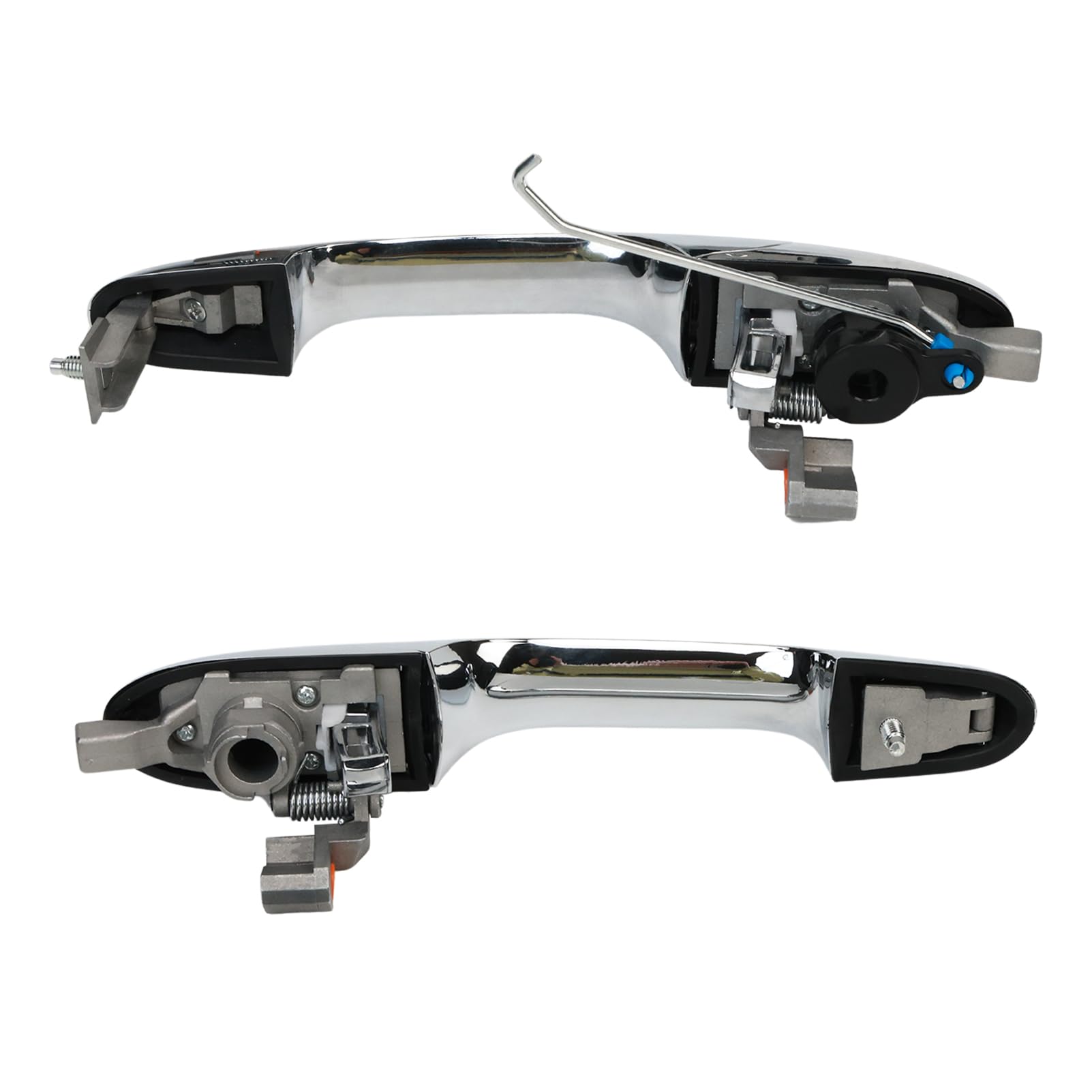 KASturbo Maniglia per porta esterna cromata fuorigioco destro e lato passeggero sinistro, adatta per Fiat 500 2007-2020, Abarth 500 2008-2020 Sostituire 735485876 735485875