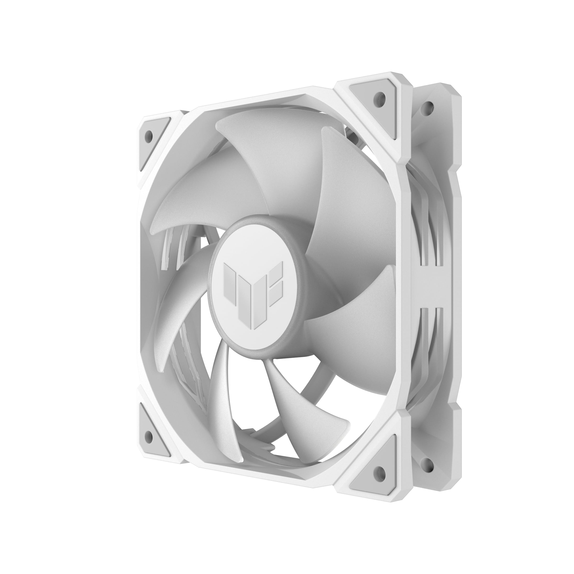 ASUS TUF Gaming TR120 - Ventilador blanco ARGB de 120 mm, marco de ventilador de 28 mm, alta presión estática H2O de 3.3 mm, flujo de aire de 77.4 CFM, matriz LED de doble capa, patrón lateral
