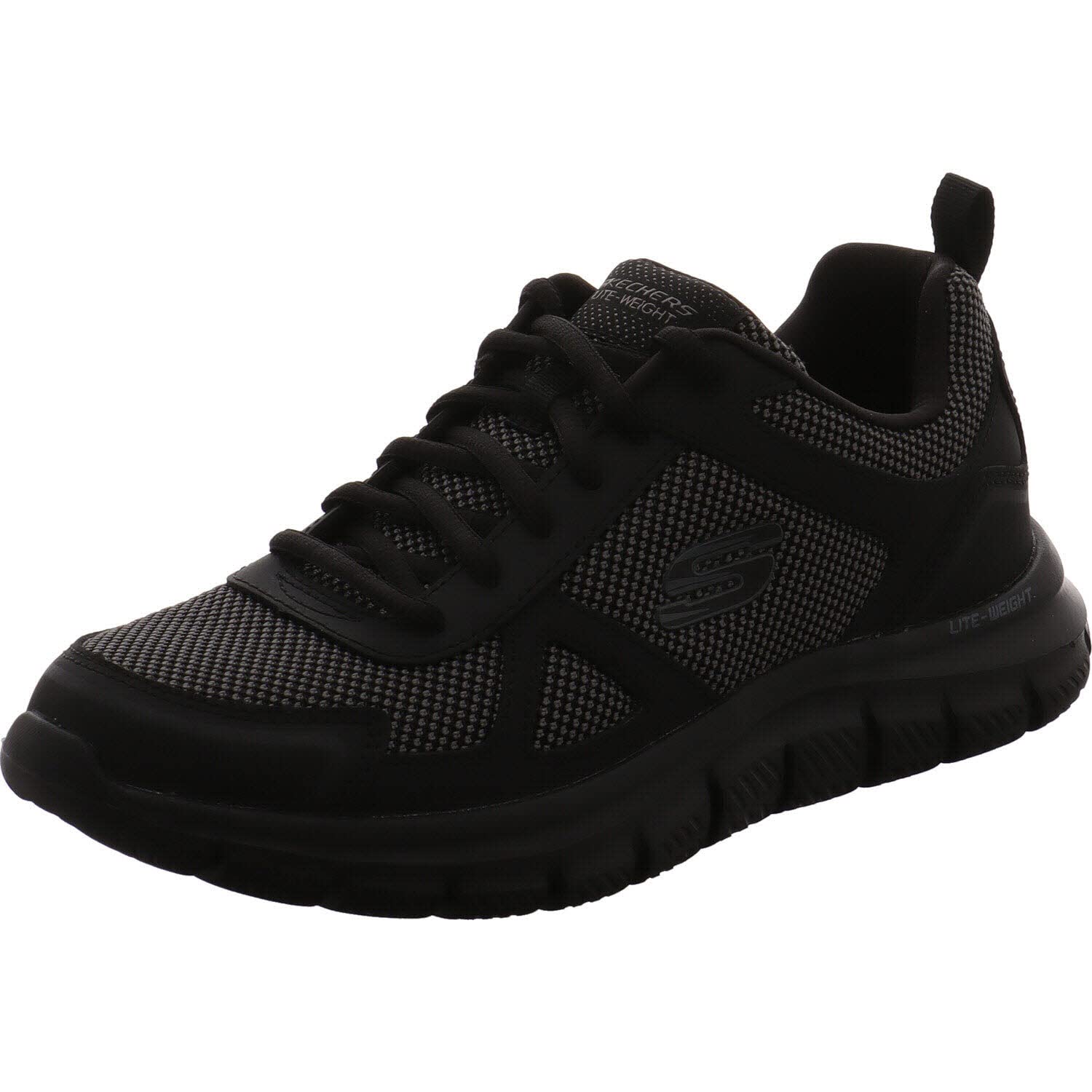 Skechers Men's Track Bucolo Sneaker, Black Leather/Mesh/Trim, 5.5 UK