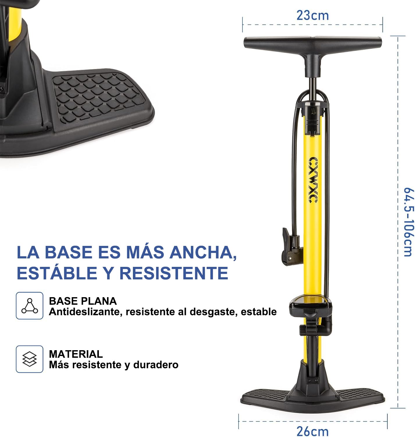 CXWXC Bomba de Bicicleta con manómetro Digital – Bomba de Aire de pie hasta 140 PSI para válvulas Presta & Schrader – Bomba de Aire portátil para Bicicleta con Gran Pantalla LCD