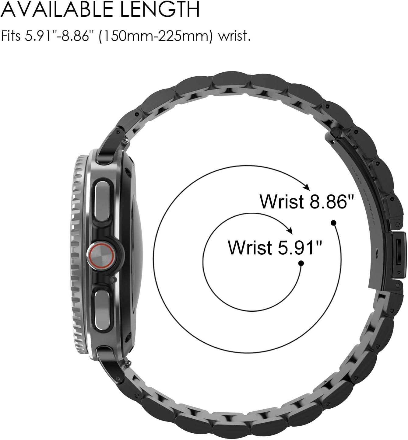 Fintie Metal Band Compatible with Samsung Galaxy Watch 8 40mm 44mm/Classic 46mm 2025, Premium Business Stainless Steel Bands Replacement Bracelet Strap, Not for Other Models, Black - Image 8