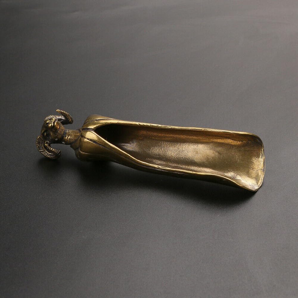 Pelle à thé en cuivre pur tête de chèvre 11,9 cm