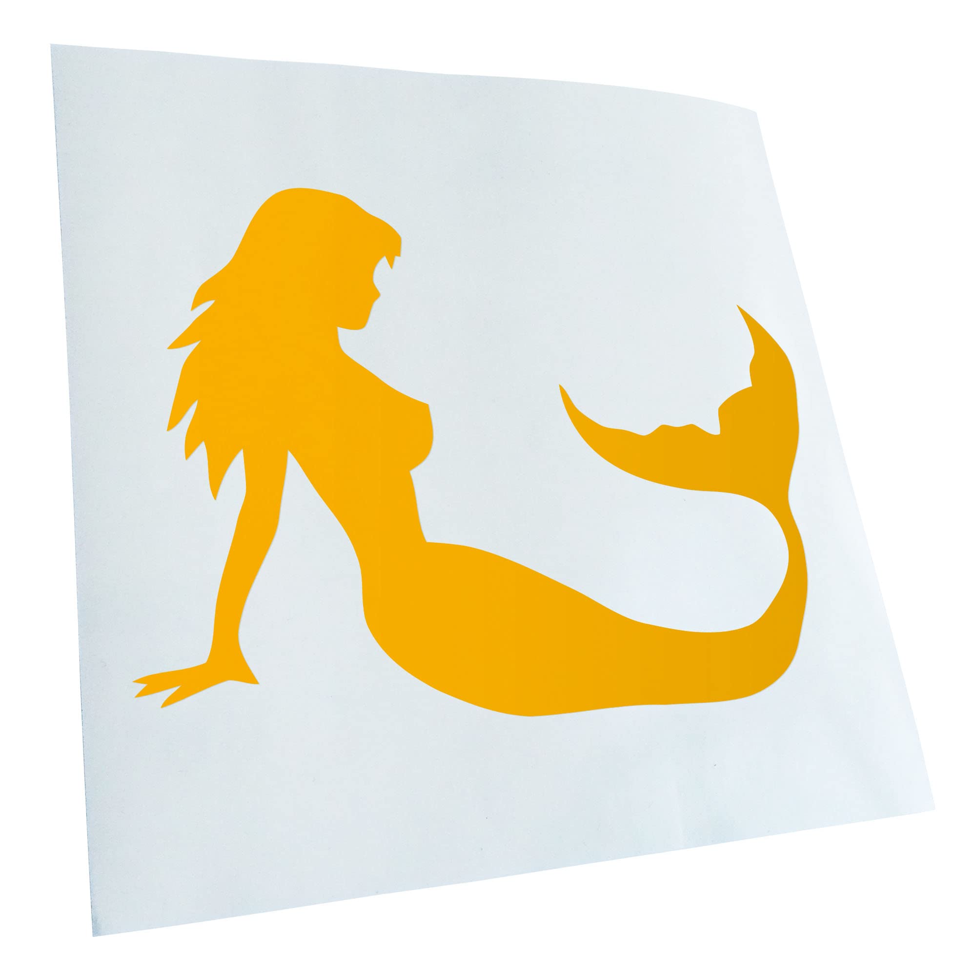 Kiwistar - Sticker - Mermaid - 13.5 x 10 cm - Yellow - G10 - for Cars, Bicycles, Vehicles, Motorcycles, Mopeds, Tuning, Rear Windows