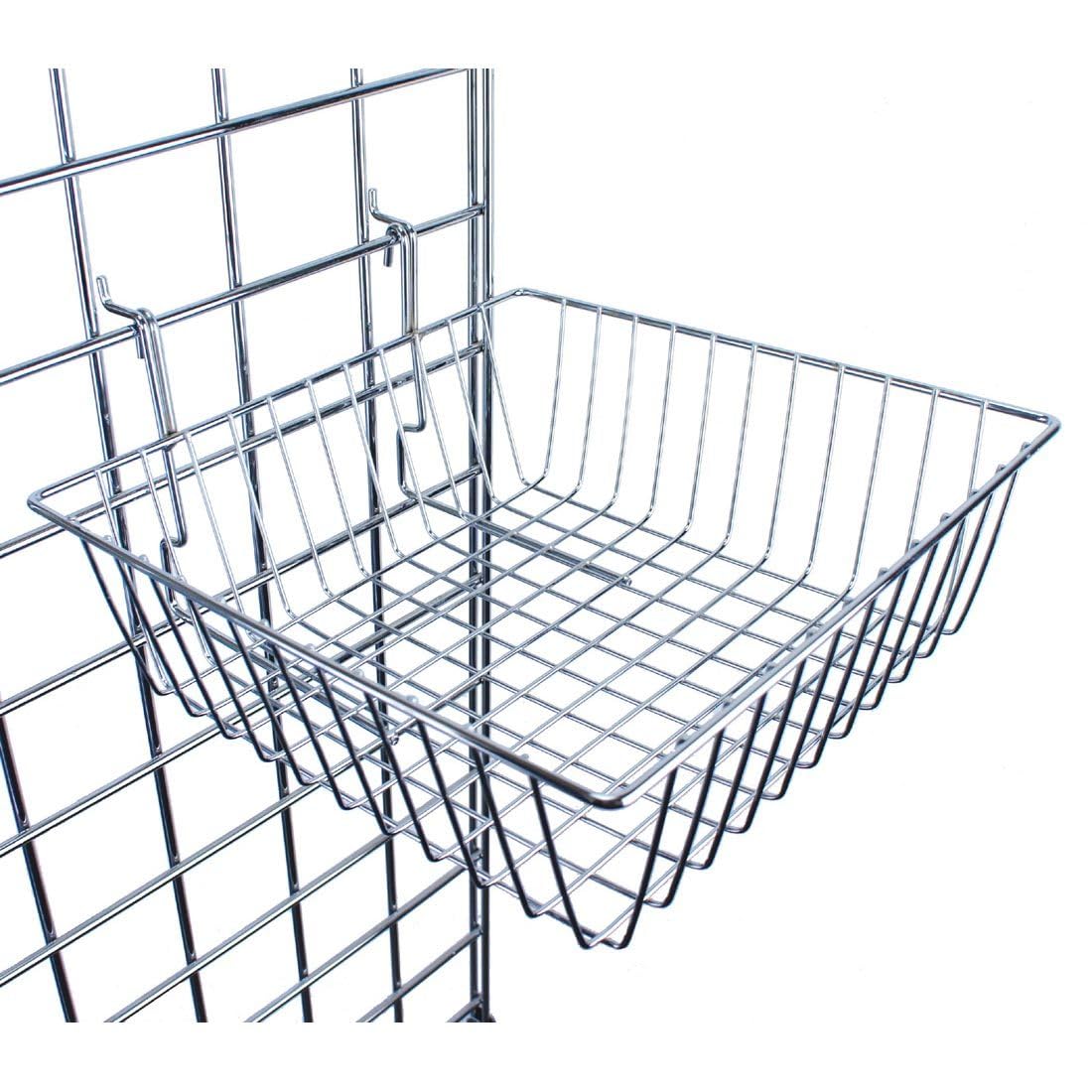 GRIDWALL MESH SLATWALL RETAIL SHOP DISPLAY PANEL BASKET (12 x 12 x 4 Inch Basket)