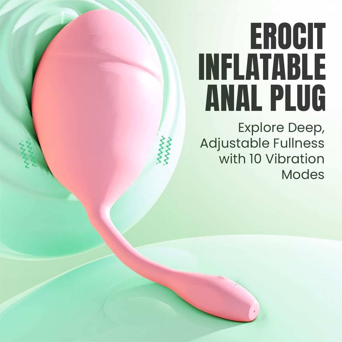 Inflatable Anal Vibrator - Butt Plug with Hand Pump for Couples Play