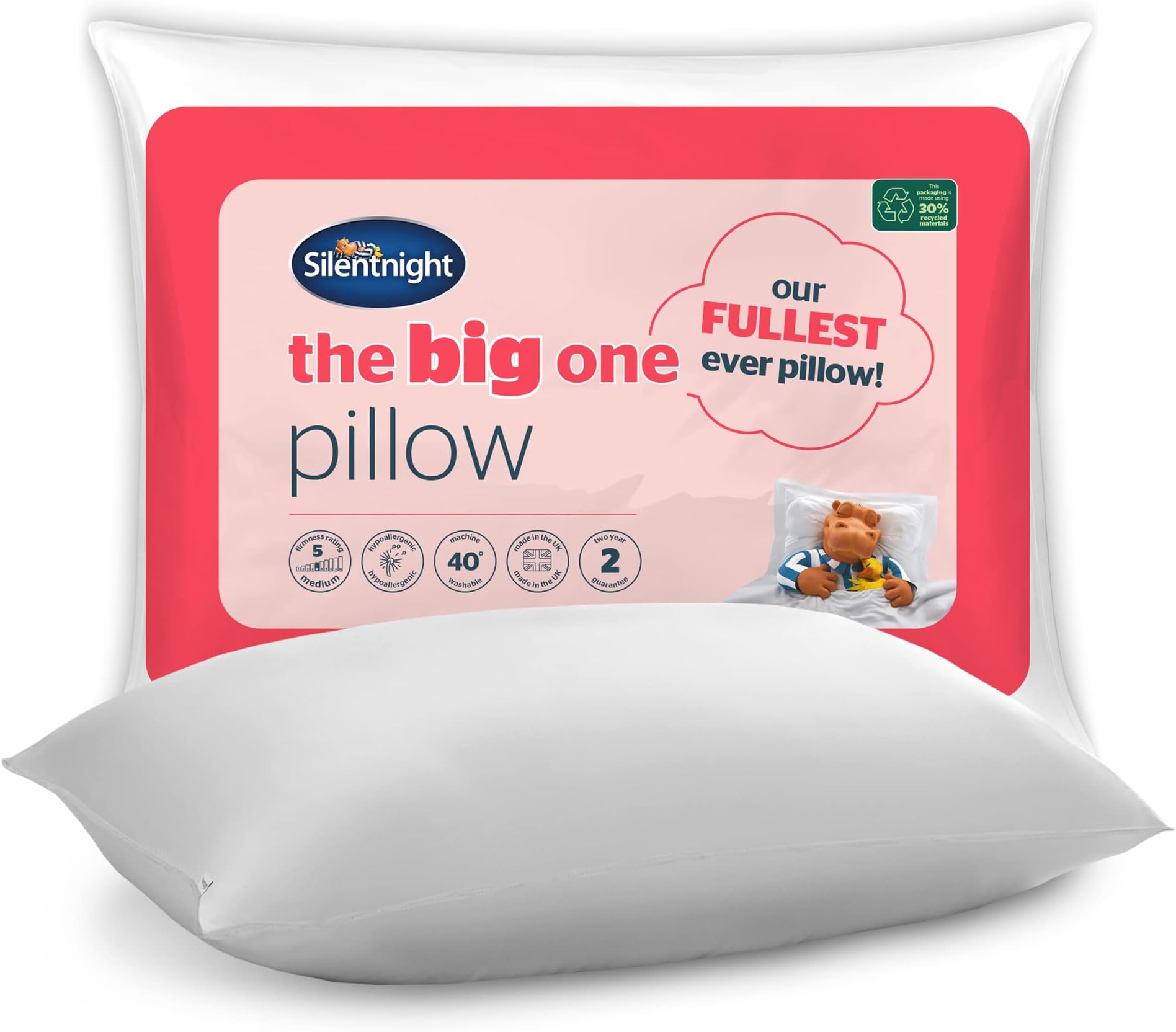 Silentnight The Big One Pillow Extra Comfy Medium Support Thick Silentnight the big one pillow extra comfy medium support thick