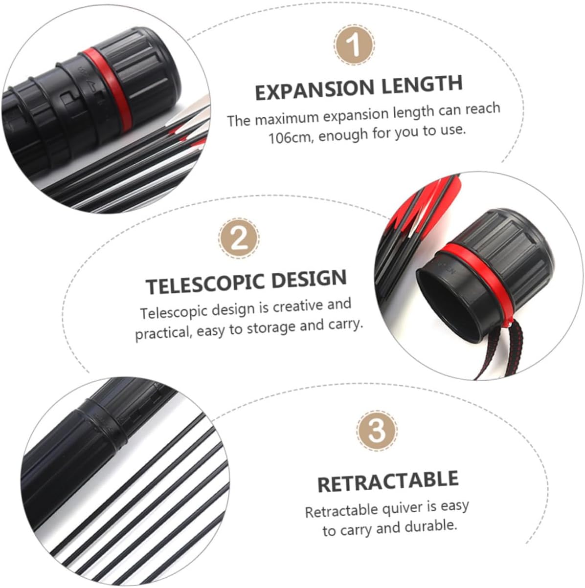 2pcs Adjustable Arrow Storage Case Telescopic Bow Arrow Carrier for Hunting Practice Lightweight and Portable Design