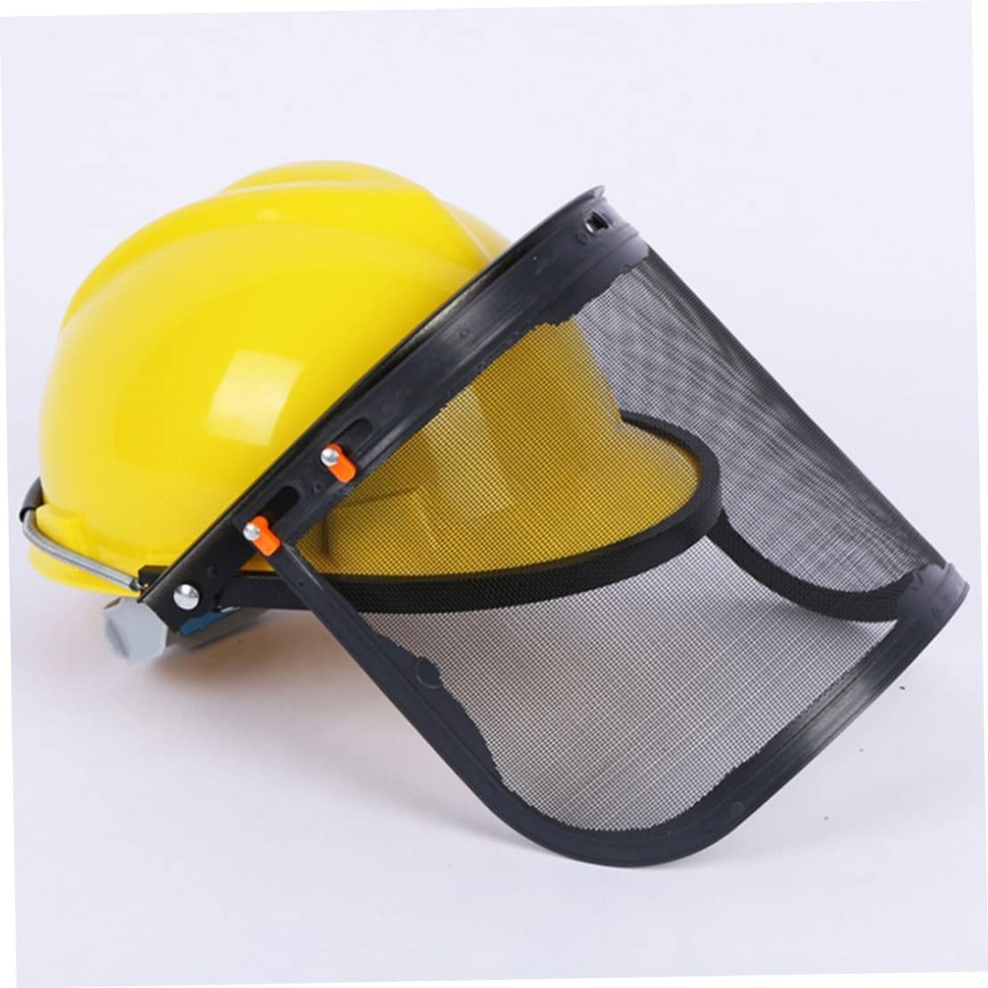 zalati Visiera da lavoro Visiera integrale Visiera in policarbonato Rete montata sulla testa per protezione di sicurezza decespugliatore per motosega - Giallo