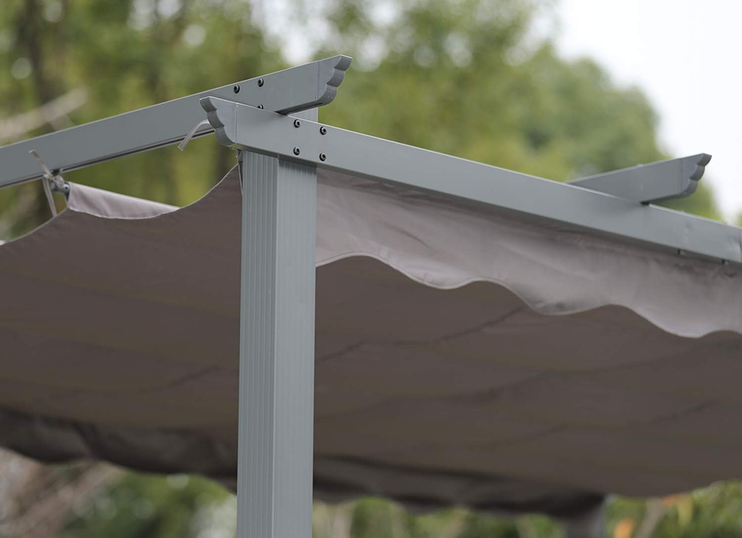 Buy Angel Living Aluminum Garden 3x4m Pergola Gazebo With Retractable Roof Canopy For Outdoor Patio Grey Online In Indonesia B085prkw4k