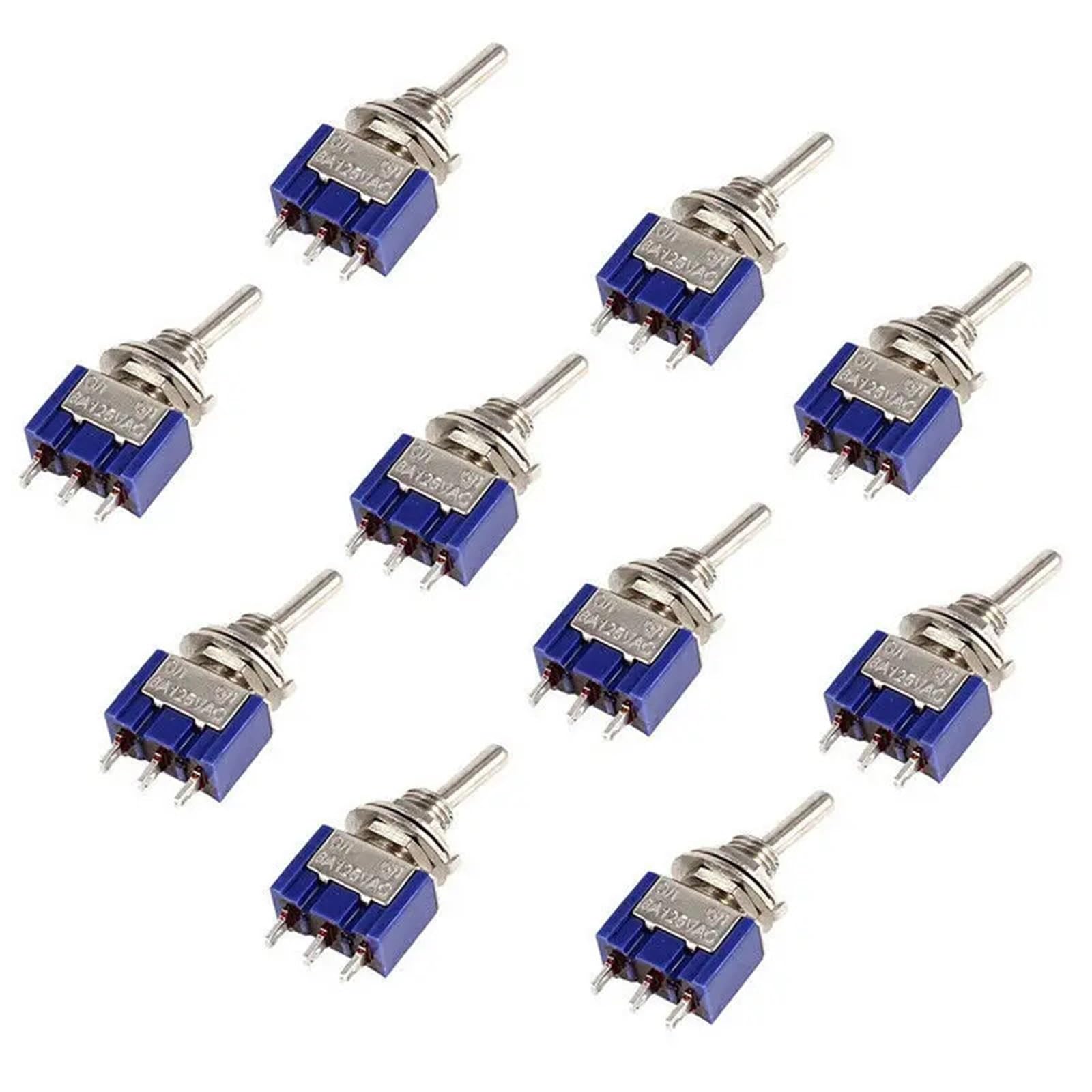Interrupteur à bascule MTS102 SPDT 6A pour circuits électriques - Lot de 10