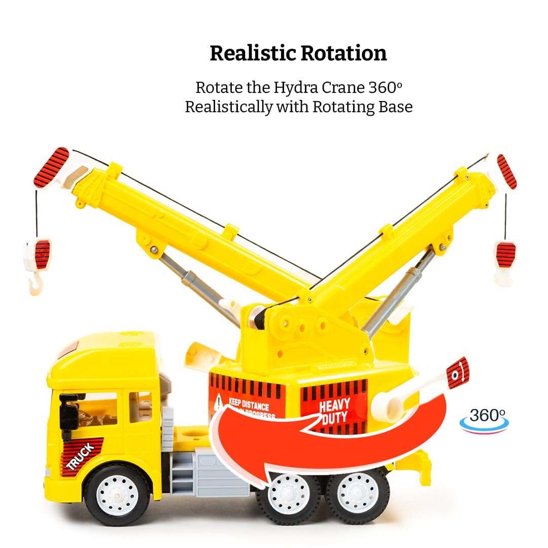 RATNA'S Hydra Crane My First Wheels Friction Powered Big Size Plastic Construction Toy Vehicle with Realistic Features Non Battery Operated Toys for Kids 1