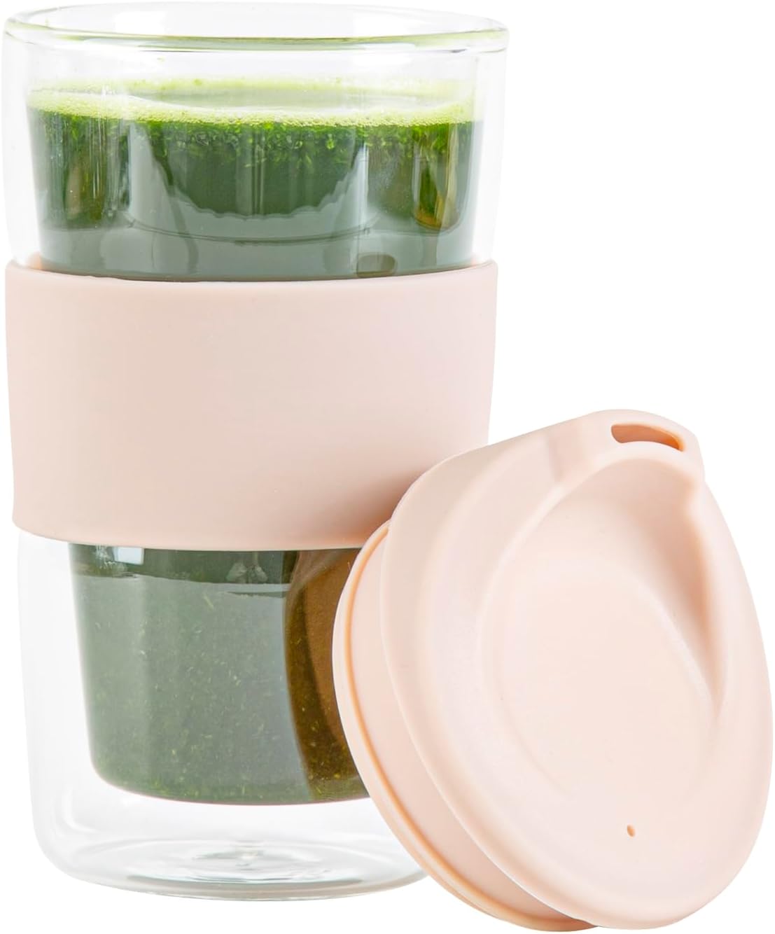 Restaurantware Glass Travel Mug 1 Count 12 Ounce Double Wall Borosilicate Reusable Coffee Cup, Spill-Resistant Tan Silicone Lid, Clear Drinkware Mug for Hot and Cold Beverages - Image 9