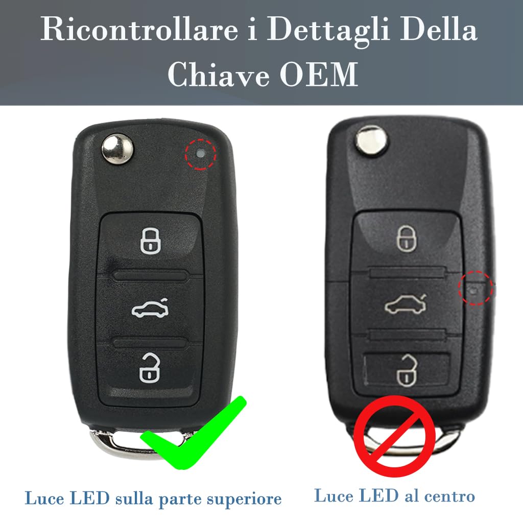 SUPALAND 2 Pezzi Telecomando Chiave Auto con Lama per VW Polo Golf Eos MK6 Beetle Passat Touran Caddy Sharan Jetta Copri Chiave