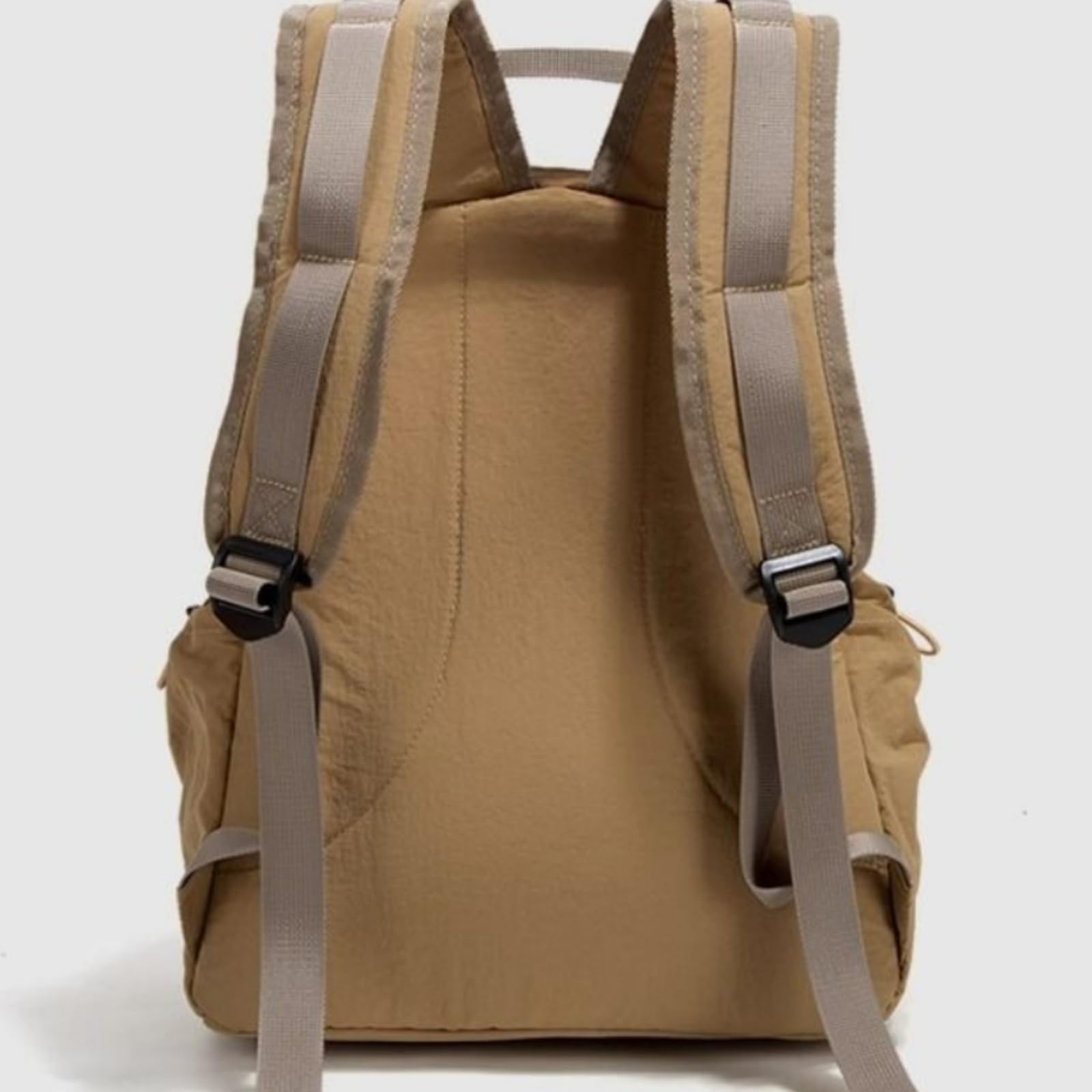 Zaino in Nylon Leggero, Borsa Scolastica per Laptop di Viaggio Casual Multi-Tasca Grande capacità I Giovani-Beige
